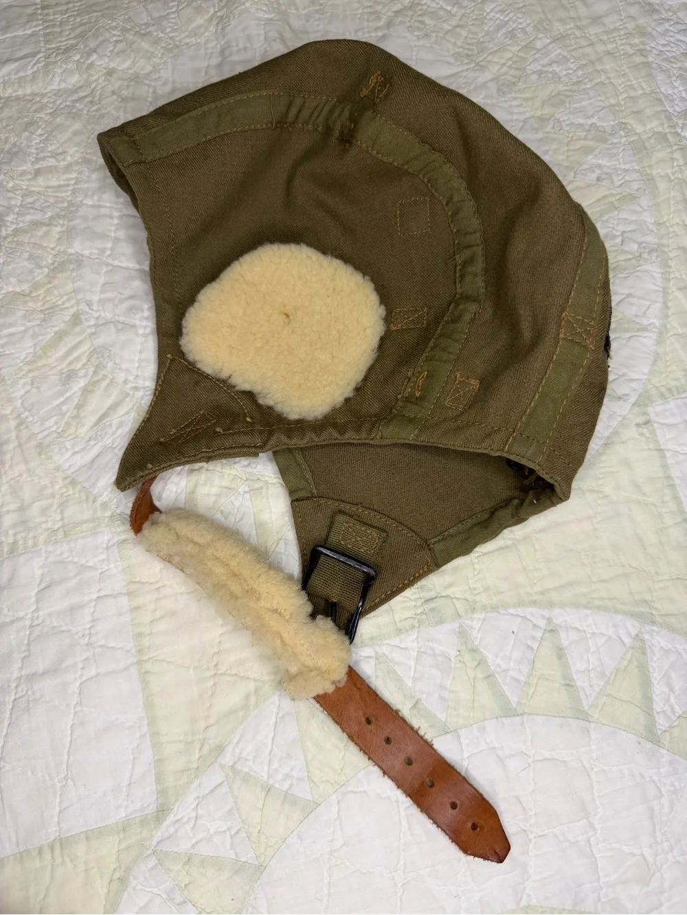 VTG WW2 US Army Air Force Type A-9 Cloth Flight Helmet Size Large - Picture 6 of 12